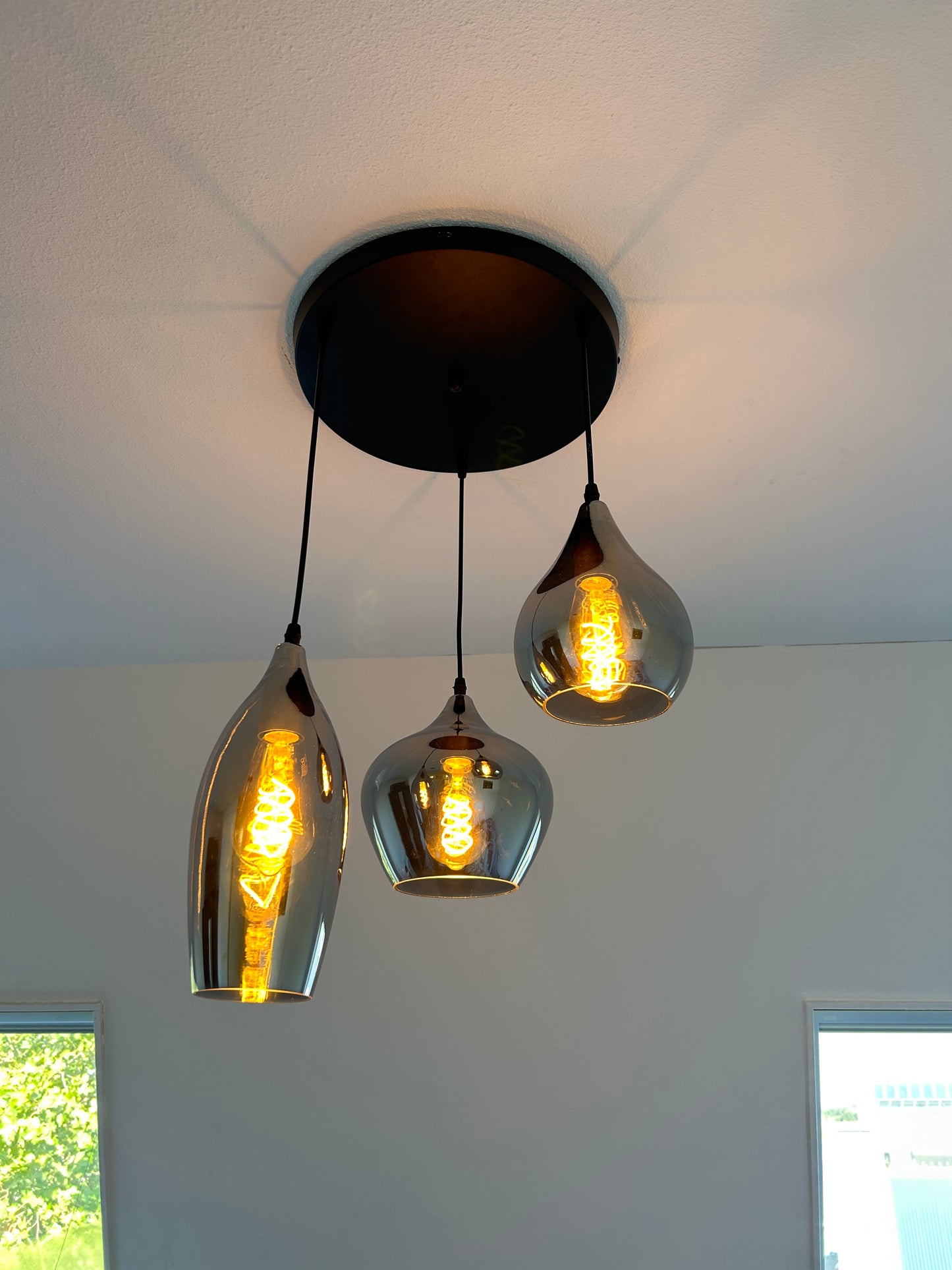 Smoke Glas Hanglamp 3 stuks - Druppel