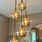 Home-Heaven® Smoke Glas Hanglampen Rond 5 Lichts | Industrieel | Woonkamer | Eetkamer | Slaapkamer | Zilver Rookglas
