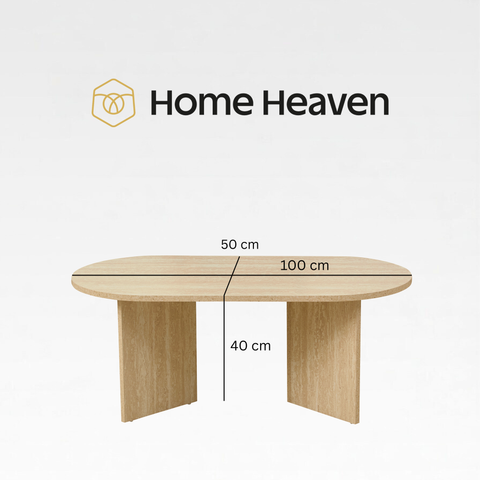 Salontafel Raphaella ovaal travetin 100x50cm