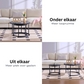 Home-Heaven® Salontafels Rond Zwart Hout Print – Bijzettafel Set Van 2 – Salon tafel Ø70cm & 50cm