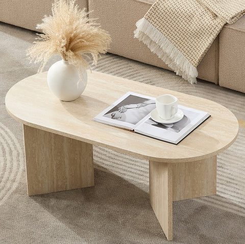 Salontafel Raphaella ovaal travetin 100x50cm