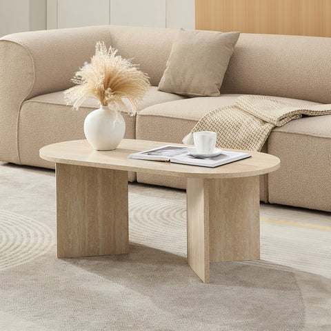 Salontafel Raphaella ovaal travetin 100x50cm