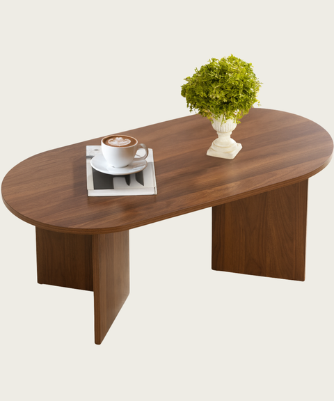 Home-Heaven® Salontafel Ovaal Rond Bruin Hout - 100 x 50 x 40 cm (L x B x H)