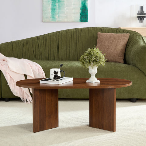 Home-Heaven® Salontafel Ovaal Rond Bruin Hout - 100 x 50 x 40 cm (L x B x H)