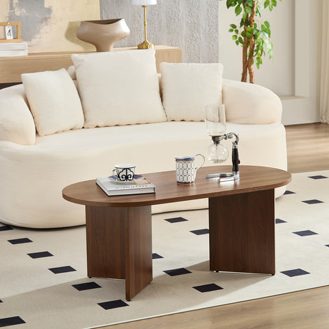 Home-Heaven® Salontafel Ovaal Rond Bruin Hout - 100 x 50 x 40 cm (L x B x H)