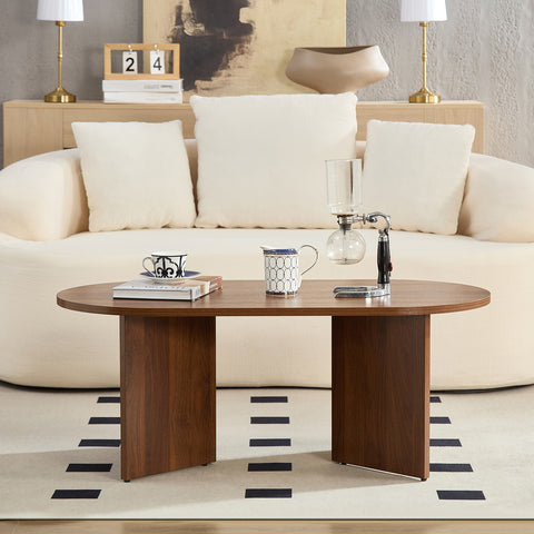 Home-Heaven® Salontafel Ovaal Rond Bruin Hout - 100 x 50 x 40 cm (L x B x H)