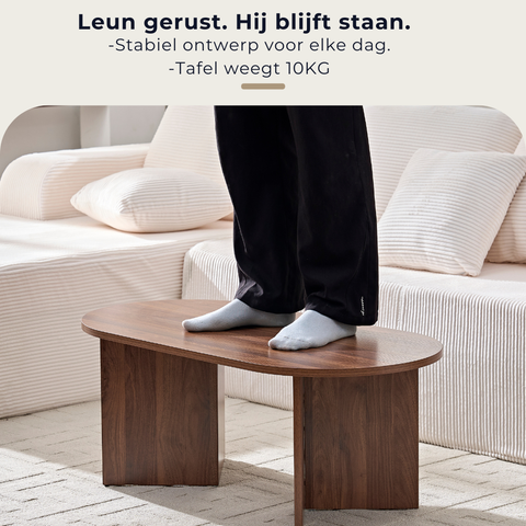 Home-Heaven® Salontafel Ovaal Rond Bruin Hout - 100 x 50 x 40 cm (L x B x H)