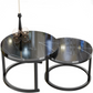 Zwart Marmerlook Salontafels - Set van 2 Ø70 & Ø50cm