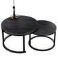 Salontafels met Zwart Hout Print - Ø60 & Ø40cm